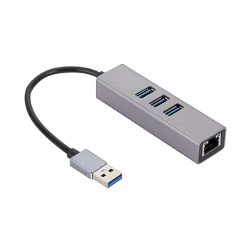 Гигабитная сетевая карта USB из алюминиевого Сплава, 3-портовый концентратор 3.0, Гигабитная сетевая карта USB к RJ45, адаптер Ethernet