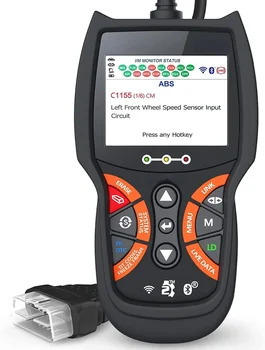 Сканер OBD2, считыватель кода ABS, Проверка освещения двигателя, Инструмент диагностического сканирования, текущие данные с тестом батареи и генератора переменного тока, Уровни серьезности кода