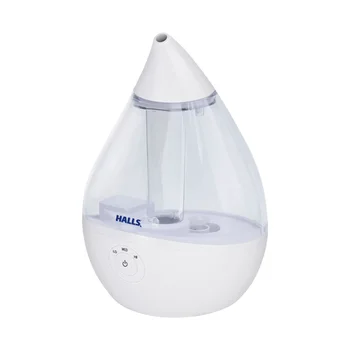 Увлажнитель воздуха Crane X HALLS® Droplet Cool Mist, 0,5 галлона, прозрачный/Белый Бытовая Техника для вашего дома Небольшие Кондиционеры