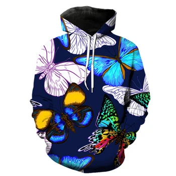 Толстовки с рисунком бабочки и насекомых, Пуловеры Унисекс с 3D принтом, хип-хоп Толстовка, Повседневные толстовки, Уличный спортивный костюм