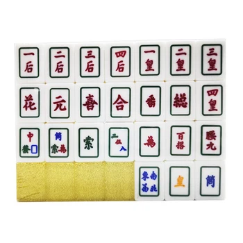 Вьетнамская игра Маджонг, натертая вручную 37 мм 7 очков, Золотой кристалл Маджонг, плитки для Маджонга, Забавная семейная настольная игра