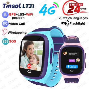 LT31 4G Смарт-часы Детские GPS WIFI Видеозвонок SOS IP67 Водонепроницаемые Детские Умные часы Камера Монитор Трекер Местоположения Телефон Часы