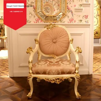 Французский романтический одноместный диван для отдыха с ручной резьбой из массива березы для дочери, фантазийная принцесса в розовом сердечке