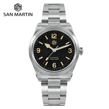 San Martin 38 мм Водонепроницаемые Часы Мужские Механические NH35 Наручные Часы С Автоподзаводом Сапфировые Люминесцентные 10 бар Ретро Reloj Hombre SN0107-0
