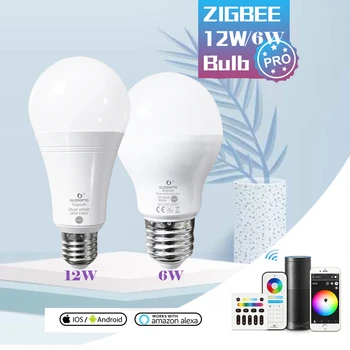 Gledopto E27 E26 ZigBee 3.0 Pro 6 Вт/12 Вт RGB + CCT светодиодная лампа AC100-240V 6 Вт 500 ~ 550lm/12 Вт 900 ~ 1100lm