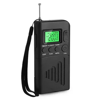 портативное мини-радио sease AM FM, двухдиапазонный стерео карманный радиоприемник со светодиодным дисплеем, динамик, будильник, карманное радио