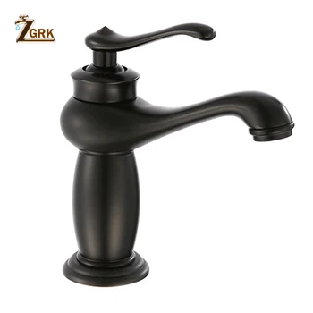 Смеситель для раковины ZGRK из черной Латуни В стиле лампы, Смеситель для раковины в ванной Комнате с одной ручкой, Винтажный смеситель для мытья посуды, кран для крана