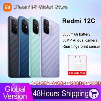 Глобальная версия смартфона Xiaomi Redmi 12C 64 ГБ/128 ГБ Helio G85 Восьмиядерный 50-мегапиксельный AI-камера 6,71 