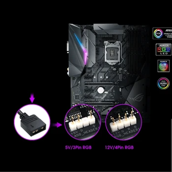 AURA SYNC 5V 3-контактный RGB 10 Концентратор-Разветвитель Питания 3pin ARGB Адаптер-Удлинитель для GIGABYTE RGB LED с PMMA для C