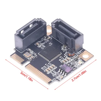 H1111Z Дополнительные карты Mini PCI-E PCI Express на 2 порта SATA 3.0 Конвертер SSD HDD Контроллер SATA3 Карта расширения Множитель SATA