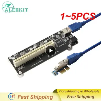 1-5 шт. PCI-E PCI Express X1 к PCI Riser Card Шинная Карта Высокоэффективный Адаптер Конвертер USB 3,0 Кабель для настольных ПК ASM1083