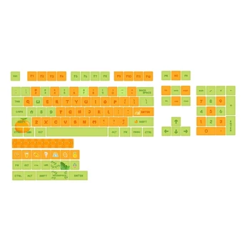 Колпачки для ключей 124 PBT Сублимационные XDA Оранжевые Тематические Колпачки для игровых Механических клавиатур XDA Keycaps Длительного использования