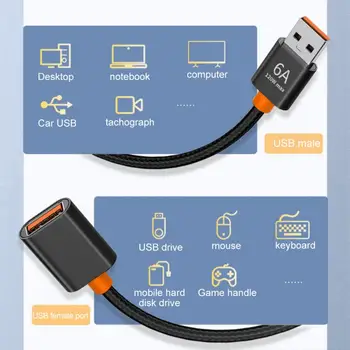 Высокоскоростной удлинительный кабель USB 3.0 для мужчин и женщин, Кабель для передачи данных для Smart TV, компьютерной камеры, кабеля для принтера 1,5 м