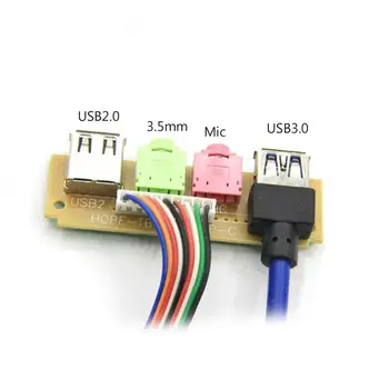70 см Передняя панель корпуса USB3.0 + USB2.0 Аудиоразъем высокой четкости Порты Плата ввода-вывода Внутренний кабель