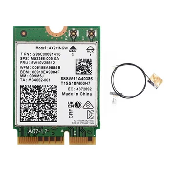 WiFi 6E AX211NGW Трехдиапазонная Беспроводная Сетевая карта WiFi 2,4 G/5G/6GHz для Bluetooth 5,2 AX211 M.2 KeyE CNVio