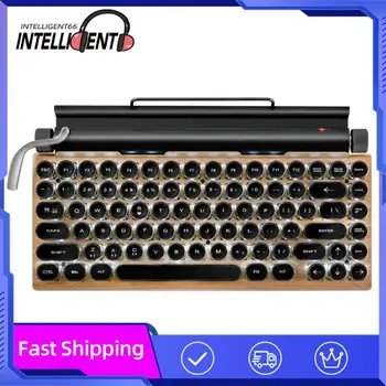 Механическая клавиатура с 83 клавишами, Беспроводная металлическая точка, Пишущая машинка в стиле Ретро, Механическая клавиатура в стиле панк