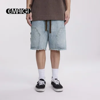 Летние Мужские Модные Свободные Повседневные выстиранные винтажные джинсовые шорты Cityboy, уличная одежда в стиле хип-хоп, Шорты