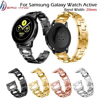 20 мм ремешок Для часов Samsung Galaxy Watch 42 мм Бриллиантовые Браслеты Из нержавеющей Стали Samsung Galaxy Watch Active 2 40 мм 44 мм