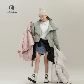 Новая легкая роскошная короткая куртка-пуховик в стиле пирога, пальто, европейский и красивый женский темперамент, универсальная модель