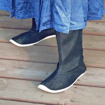Китайские ботинки Hanfu, обувь для мужчин и женщин, Летняя дышащая черная ткань, сетчатые ботинки Hanfu Soap, обувь для косплея для мужчин и женщин, большие размеры
