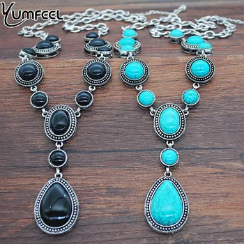 Yumfeel, Классические Элегантные Синтетические Ожерелья с подвеской в форме капли воды, Ожерелья на длинной цепочке Для женщин, Ювелирные изделия