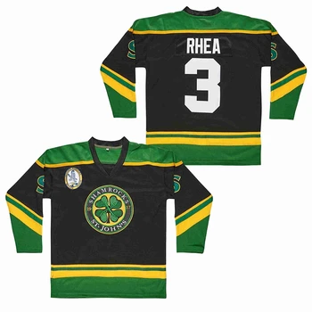 Хоккейная Майка St John's Shamrocks Ретро 3 # Rhea Трикотажные Изделия Спортивная Одежда для Активного Отдыха С Вышивкой Зеленый Черный Белый 2023 Новый