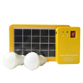 1 комплект 3 Вт Солнечной панели 2 лампы Комплект Солнечной системы Энергосберегающий Солнечный свет Перезаряжаемый светодиодный светло-желтый