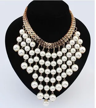 Модные бусы, Позолоченные Ожерелья-Чокеры для женщин, свадебные аксессуары, Ожерелья с имитацией Жемчуга, эффектные ювелирные изделия