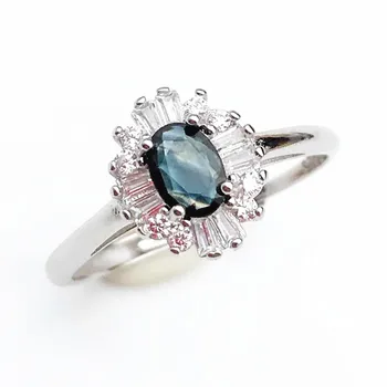 Кольцо из стерлингового серебра 925 пробы с натуральным сапфиром, Синее кольцо для женщин, лучший подарок, специальный подарок, новый дизайн