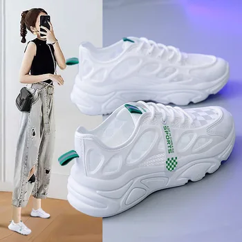 Повседневная обувь 2023, Летняя новая модная корейская женская обувь Ins, Студенческое движение, повседневная спортивная обувь на полой толстой подошве