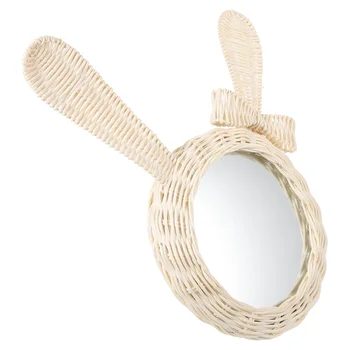 Настенное подвесное зеркало из ротанга, Тканое зеркало, зеркало для ванной комнаты, гостиная, Тканый зеркальный декор