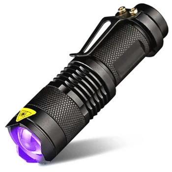 Ультрафиолетовый фонарик с черным светом Фонарик с черным светом 395нм для обнаружения мочи домашних животных и домашних пятен