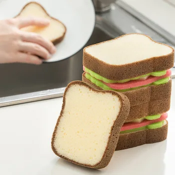Милая губка для тостов и сэндвичей, щетка для мытья посуды, Щетка для кастрюль, бытовые чистящие средства, чистящие средства для кухни