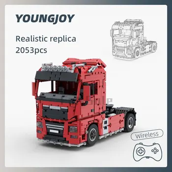 Moc-55491 Городской сверхмощный грузовик, строительные блоки, Игрушечные блоки, технические модели-головоломки, 4x2 Масштаб, детские игрушки, подарки