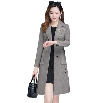 Высококачественная женская ветровка средней длины, размер 4XL, женское 2022 новое осенне-зимнее пальто tide, корейское свободное толстое