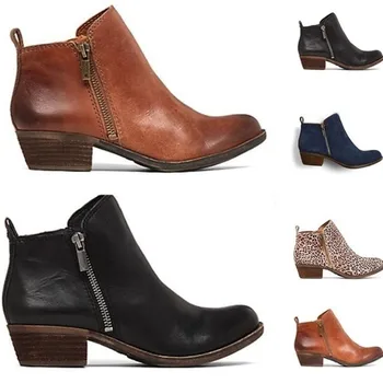 Женские ботильоны 2022, зимние модные британские короткие ботильоны из искусственной кожи на квадратном каблуке, Теплые нескользящие ботинки, пикантная женская обувь