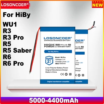 Аккумулятор LOSONCOER 4400-5000mAh для гарнитуры HiBy WU1 R3 R3 Pro R5 R5 Saber R6 R6 Pro
