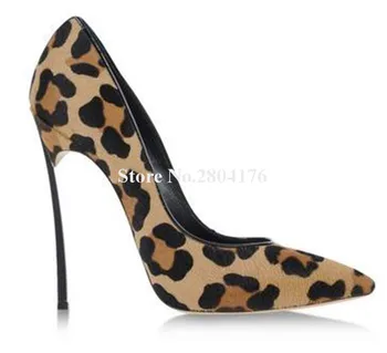 Модный Брендовый дизайн, Замшевые туфли-лодочки на металлическом каблуке-шпильке с острым носком, леопардовые туфли на очень высоком каблуке 12 см, вечерние модельные туфли