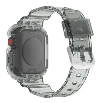 38/40/41 мм, 42/44/45 мм, ремешок для Apple Watch 8, Цельный Прозрачный Ремешок для смарт-часов из ТПУ, Сменные Аксессуары для часов