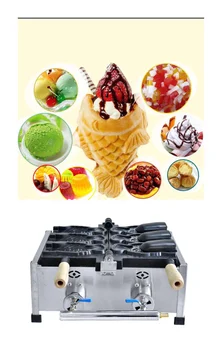 Коммерческая Машина Для Приготовления Рыбного Мороженого Taiyaki с Открывающимся Ртом из 3 Предметов, Машина Для Производства Вафель Taiyaki В Форме Рыбы С Антипригарным Покрытием