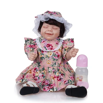 48 см Моделирование 3D окрашенной кожи Reborn Baby Doll Полный силиконовый Модный сюрприз для девочек Реалистичная милая кукла На День рождения Рождественский подарок