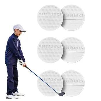 Плоские Тренировочные мячи для гольфа, Эластичные резиновые мячи для тренировки качелей, Тренажер для тренировки качелей для гольфа, 6 шт. для женщин и мужчин в помещении