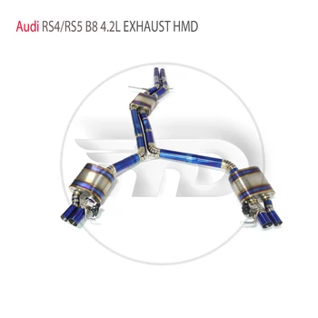 HMD Клапан Производительности Выхлопной системы Из Титанового Сплава Catback Для Audi RS4 RS5 B8 4.2L Автомобильный Глушитель Гоночная Труба
