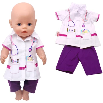 Одежда для доктора и медсестры, 18-дюймовый комплект одежды для американской куклы 43 см, Аксессуары для куклы Reborn Born Baby, Подарок для девочек нашего поколения 