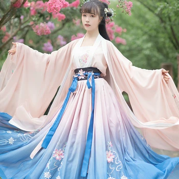 Женские костюмы древнего китайского национального Ханфу, традиционная народная танцевальная одежда принцессы династии Хань, элегантная одежда для косплея Феи
