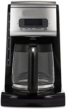 Капельная кофеварка, Цифровая и программируемая, Стеклянный графин на 12 чашек, Черный с серебром (43687)