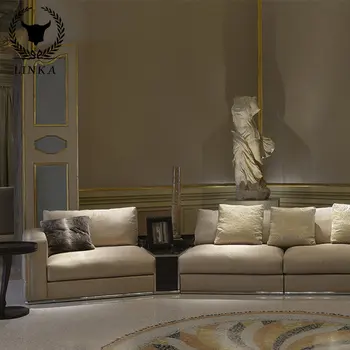 Диван Итальянский легкий роскошный кожаный диван вилла большая квартира гостиная комбинация угловых диванов высокого класса на заказ