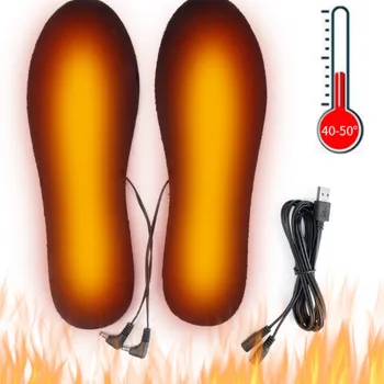 Обувные Стельки с USB Подогревом для Ног, Теплый Коврик для Носков, Электрически Нагревающиеся Стельки, Моющиеся Теплые Термальные Стельки для мужчин и женщин