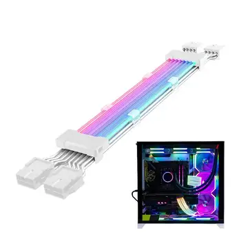 Удлинительный кабель ARGB Удлинительный кабель RGB 24PIN С цветовым режимом RGB и световыми эффектами, играющий в игру, модификация компьютера, Кабель питания