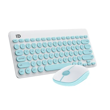 Комбинированная беспроводная клавиатура и мышь 2,4 ГГц, круглая клавиша FD iK6620 контрастного цвета, бесшумная 79-клавишная для ноутбука, планшетного ПК